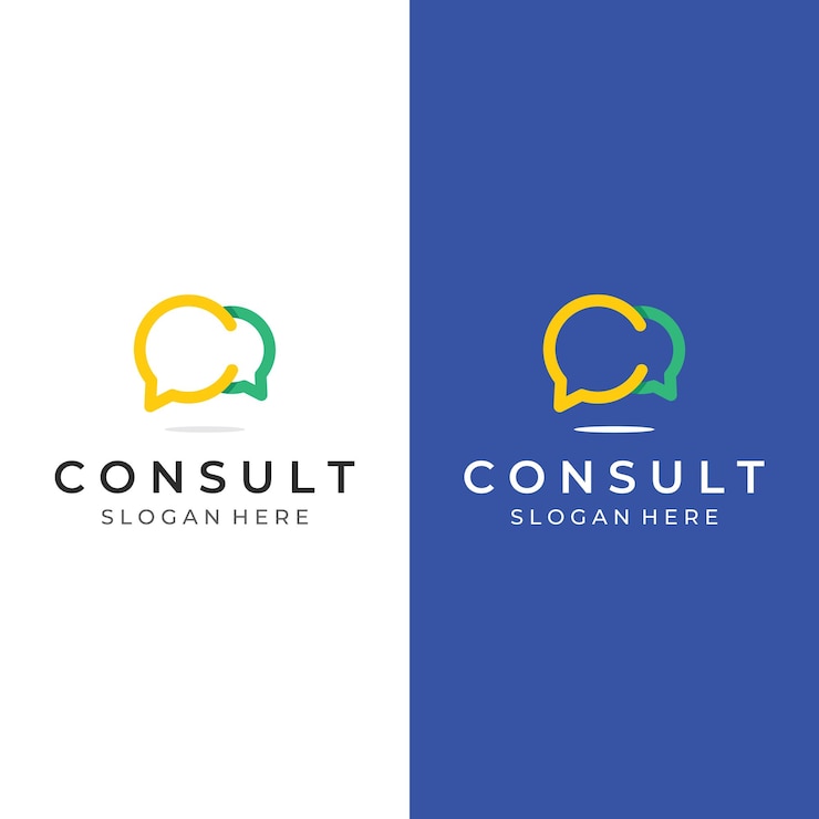Vector logotipo de consulta con signo de chat de burbuja consulta infinita consulta con personas mediante el uso de una edición de ilustración fácil y simple