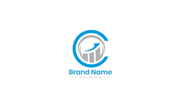 Logotipo de contabilidad de degradado vectorial con plantilla de letra c
