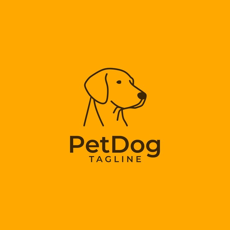 Logotipo de contorno abstracto de perro