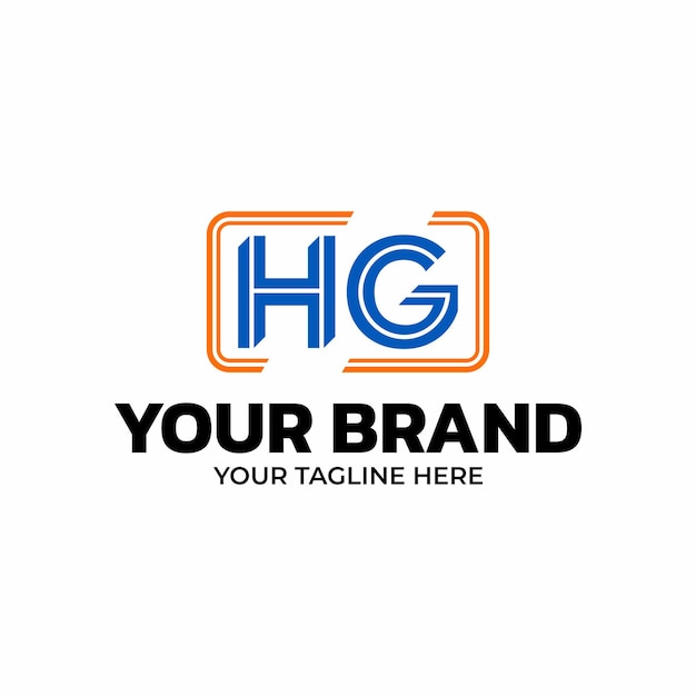 Logotipo de contorno de monograma de letra HG