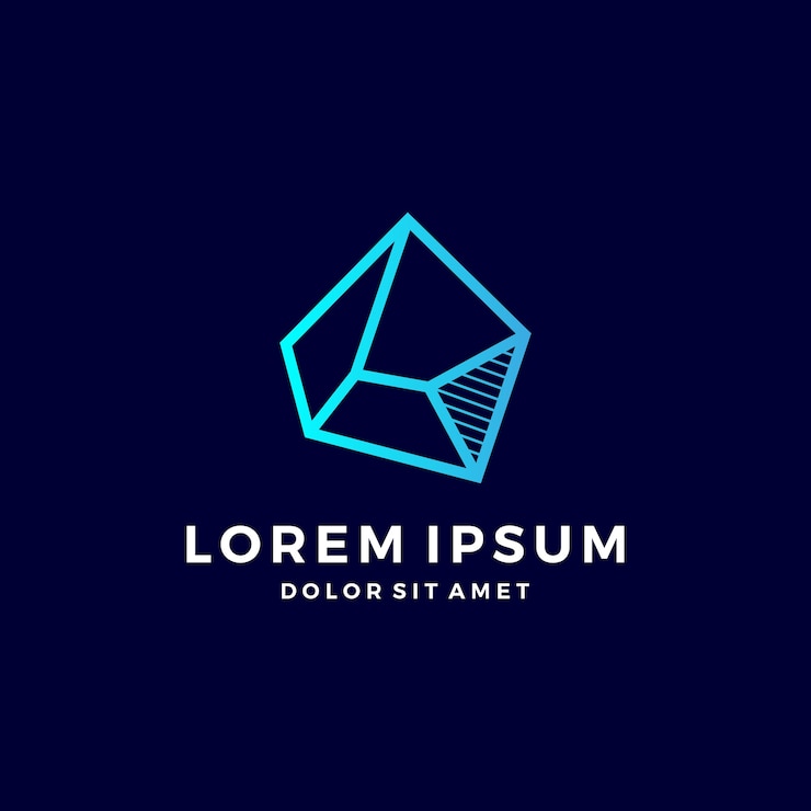 Vector logotipo de contorno de piedra azul