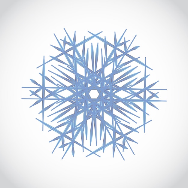 Vector logotipo de copo de nieve de cristal azul icono de gradiente de invierno