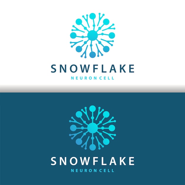 Logotipo de copo de nieve Diseño de la temporada de invierno Hielo congelado Modelo simple para productos y tecnología