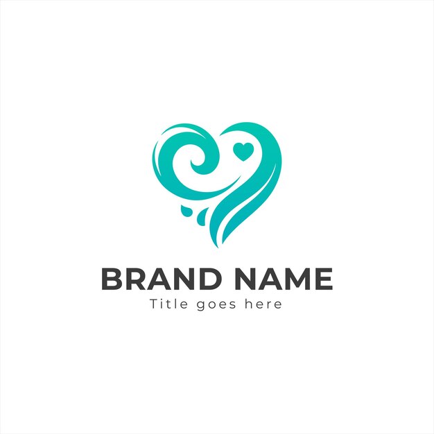 El logotipo del corazón del amor vector símbolo del día de San Valentín diseño romántico de la forma del corazón logotipo de cardiología médica