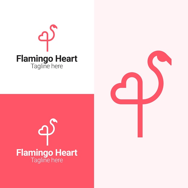 Logotipo de corazón de flamenco