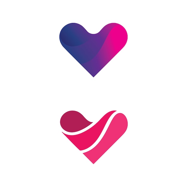 Logotipo de corazón y icono de Vector de amor de belleza San Valentín y diseño de ilustración romántica Símbolo de plantilla
