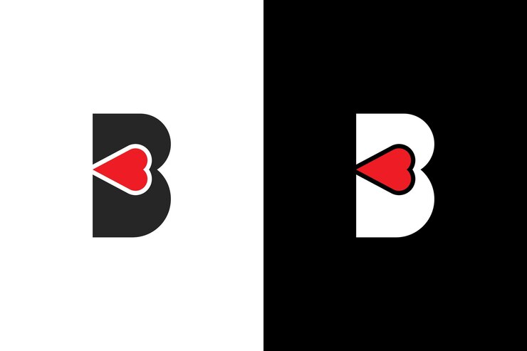 Logotipo Corazón Letra B. Hermoso diseño de logotipo de amor vectorial. Marca de letra simple y limpia B