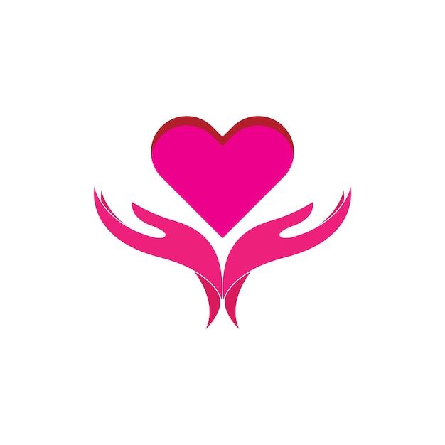 Logotipo de corazón y mano