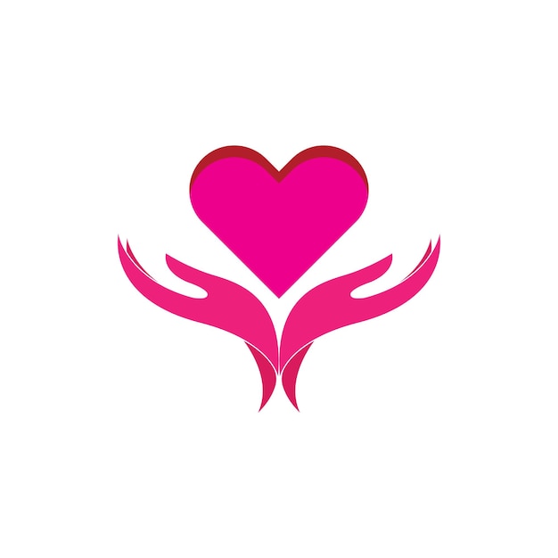 Vector logotipo de corazón y mano