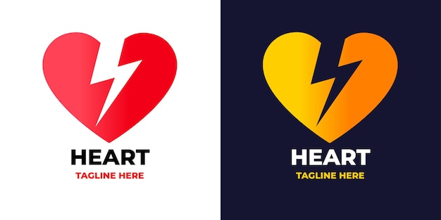 Vector logotipo corazon partido