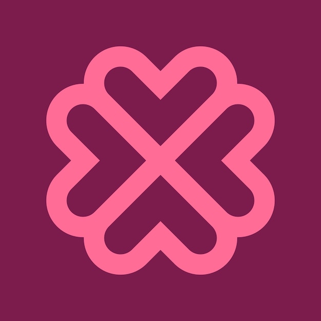 Vector logotipo de corazón rosa moderno