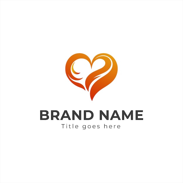 El logotipo del corazón de San Valentín, el vector de amor romántico, el símbolo de la boda, las citas y la identidad de la marca de cardiología.