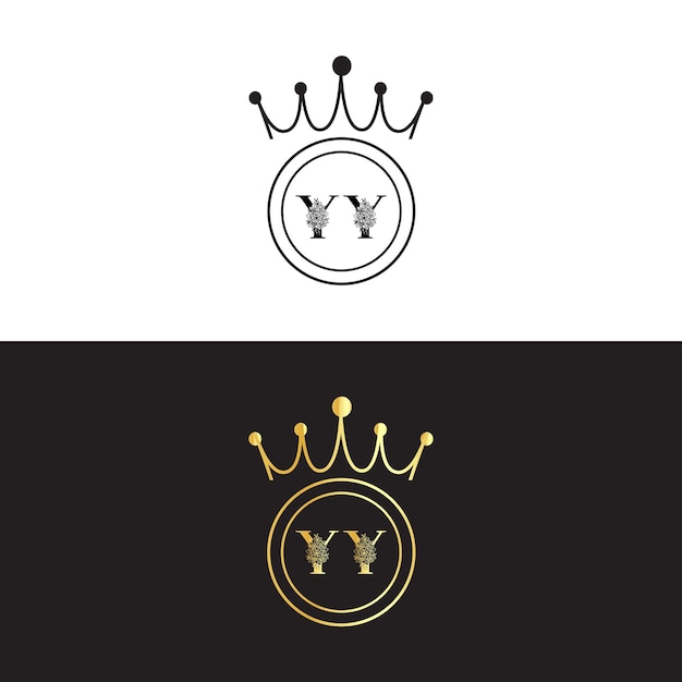 un logotipo para una corona y una corona con una corona y corona