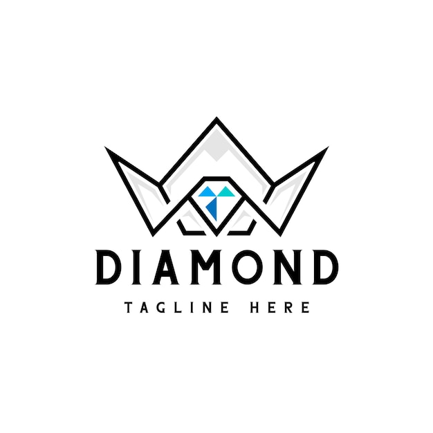 Vector logotipo de corona de diamantes