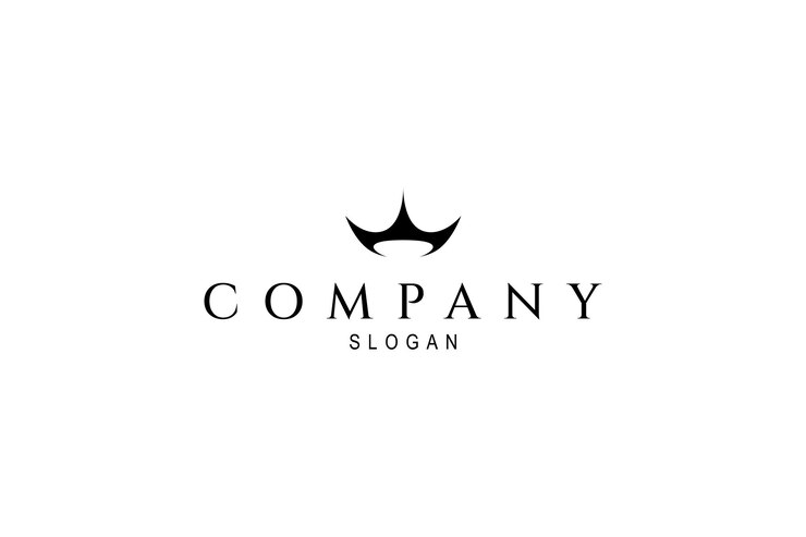 logotipo de la corona en estilo de diseño plano