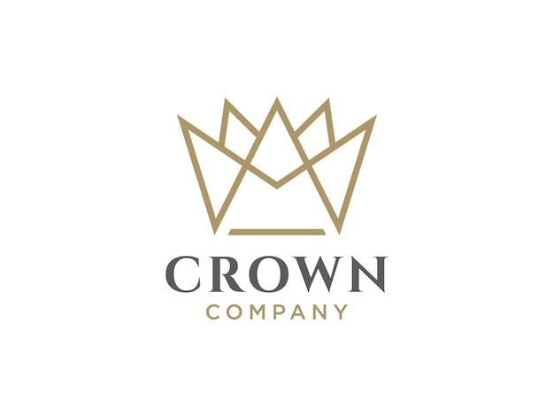 Logotipo de corona geométrica abstracta. Rey real o símbolo de la reina.