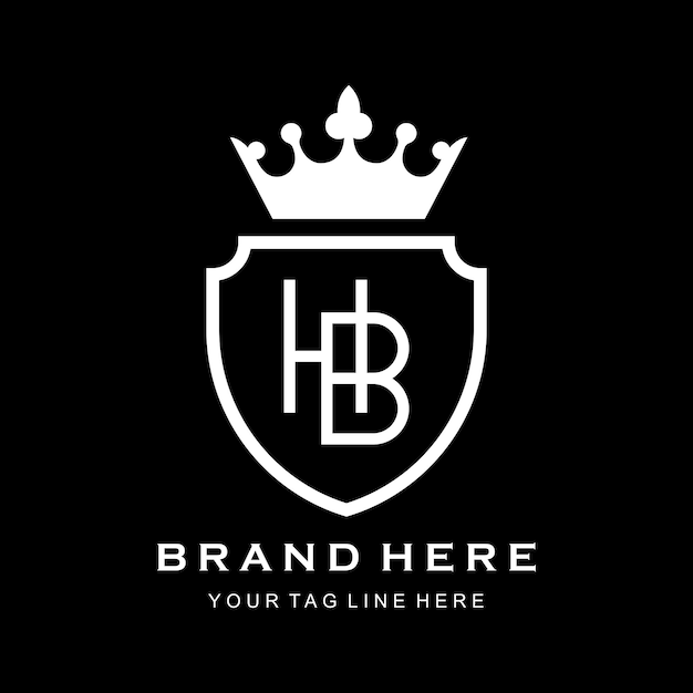 Logotipo de la corona HB Vector Logotipo de las letras HB Minimalismo Logotipo