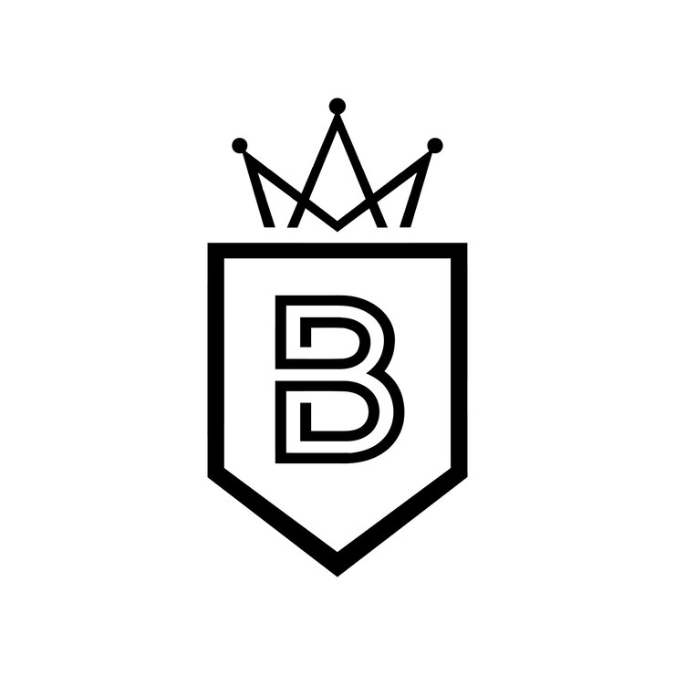 Vector el logotipo de la corona de lujo de bb