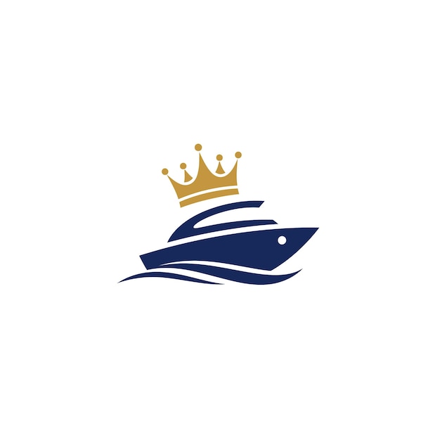 El logotipo de la corona del yate de lujo