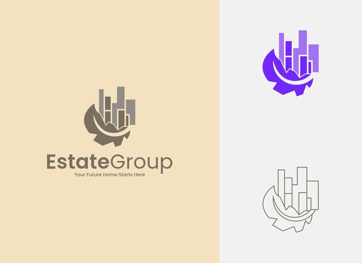 Logotipo corporativo para agencias de construcción y desarrolladores inmobiliarios