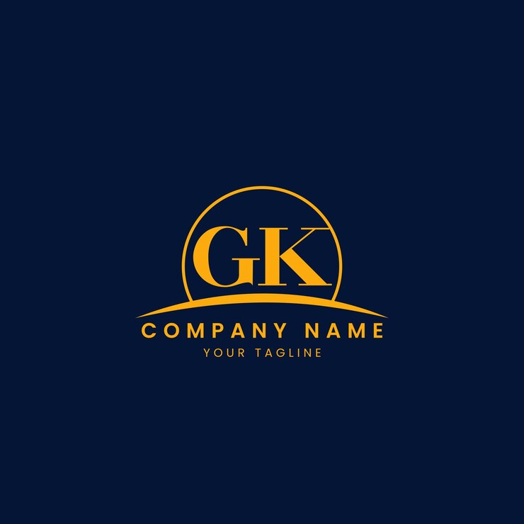 Vector logotipo corporativo minimalista con iniciales y diseño de arco