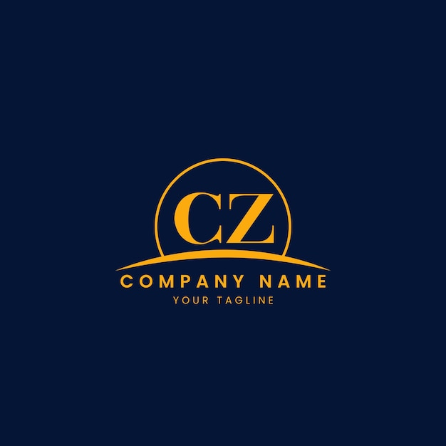 Logotipo corporativo minimalista de la República Checa con iniciales y diseño de arco