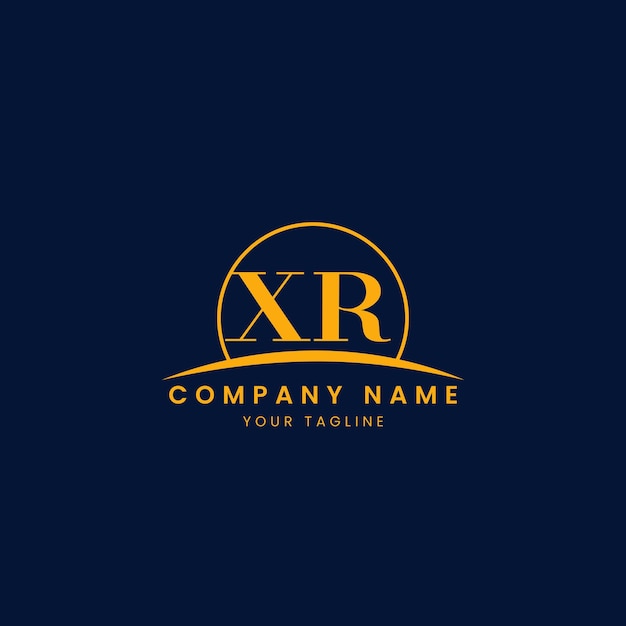 El logotipo corporativo minimalista de XR con iniciales y diseño de arco