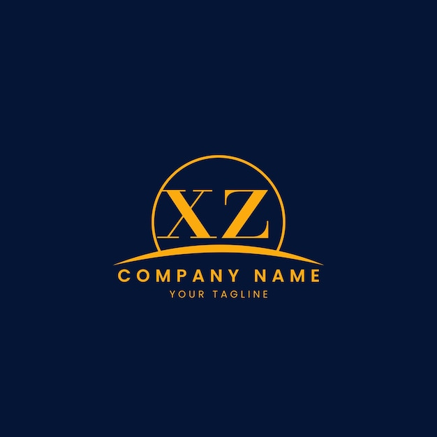 Logotipo corporativo minimalista XZ con iniciales y diseño de arco