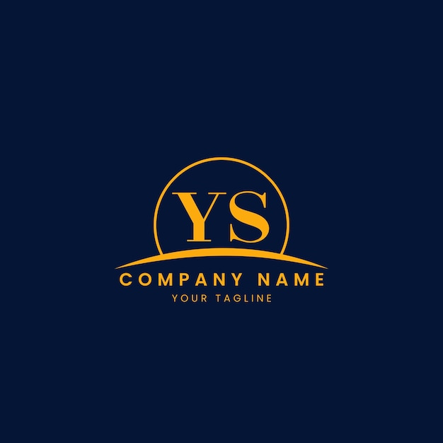 Logotipo corporativo minimalista de YS con iniciales y diseño de arco