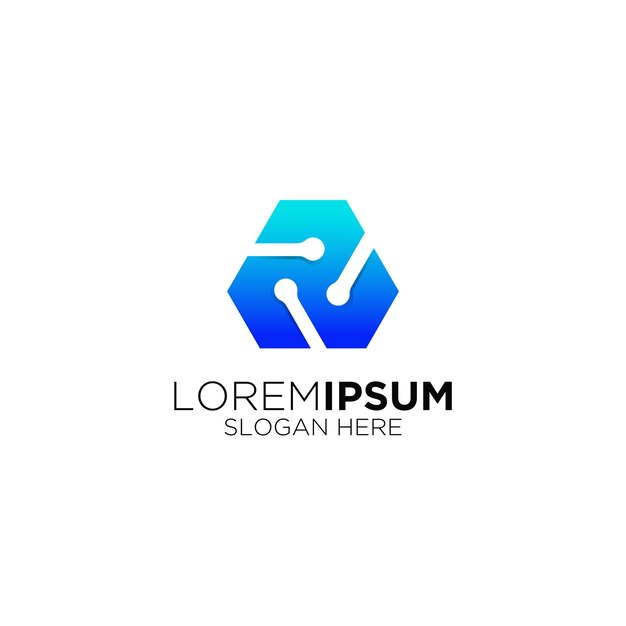 Logotipo corporativo de tecnología de caja abstracta