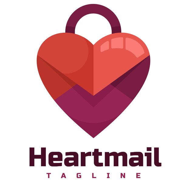 El logotipo del correo de amor del corazón