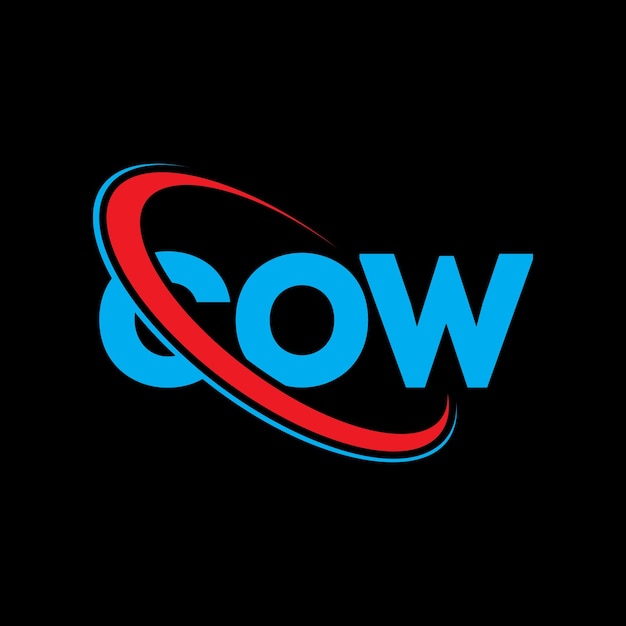 Vector logotipo cow diseño de logotipo de letra cow iniciales cow logotipo vinculado con círculo y mayúscula monograma logotipo cow tipografía para negocios tecnológicos y marca inmobiliaria