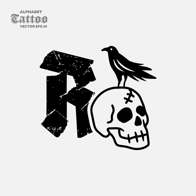 Vector logotipo del cráneo del alfabeto r