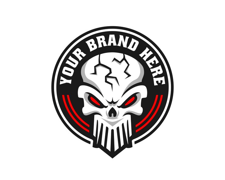 Vector logotipo de cráneo, icono o ilustración de calavera