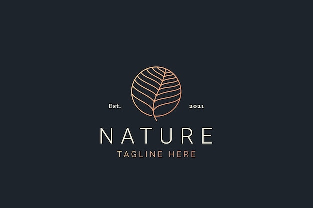 Logotipo de Creative Golden Leaf Natural