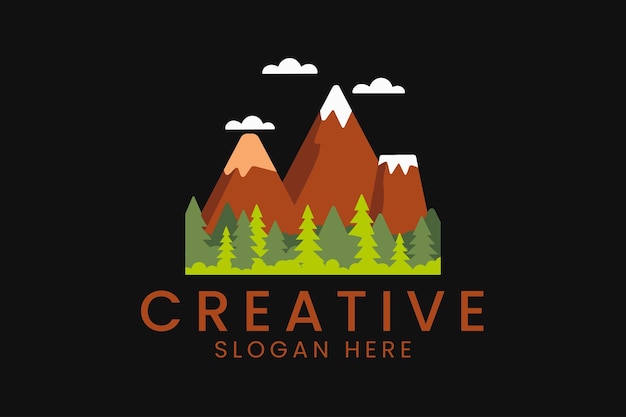 El logotipo de Creative Mountain Landscape