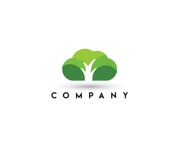 Logotipo creativo del árbol de la nube