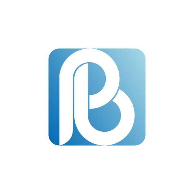 Logotipo creativo de B, logotipo inicial simple y limpio azul