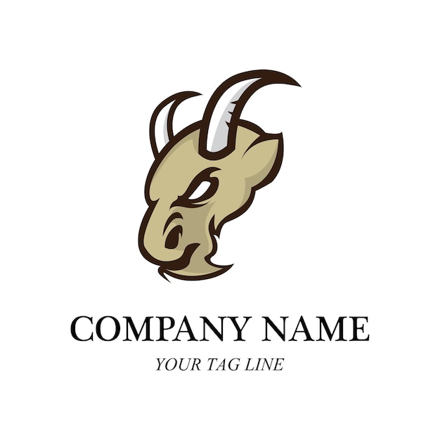 logotipo creativo de cabra con plantilla de eslogan