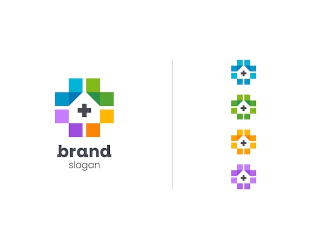 El logotipo creativo y colorido de la clínica de la casa de medicina