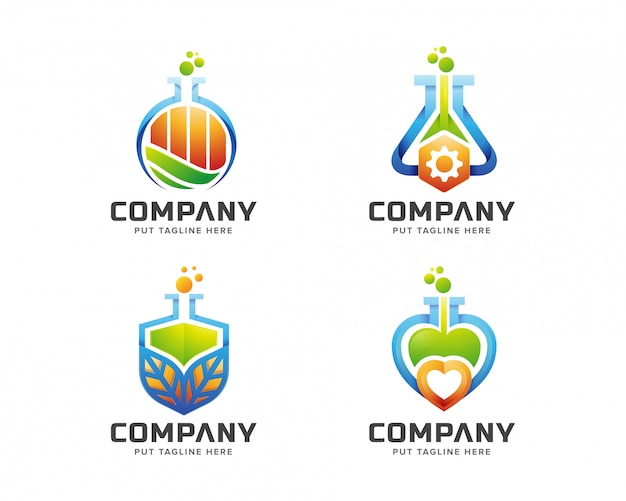 logotipo creativo colorido laboratorio de ciencias