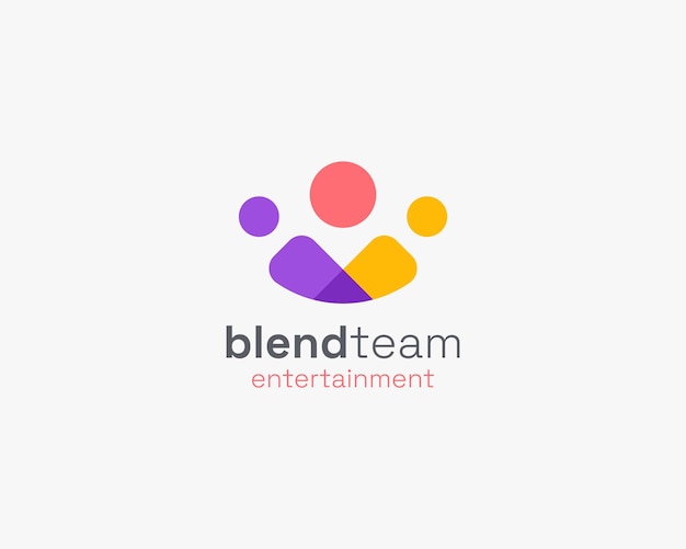 Logotipo creativo y colorido de las personas del equipo