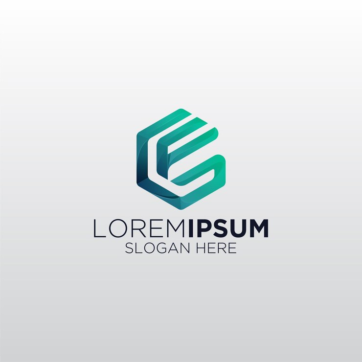 Vector logotipo creativo degradado alphabet fg