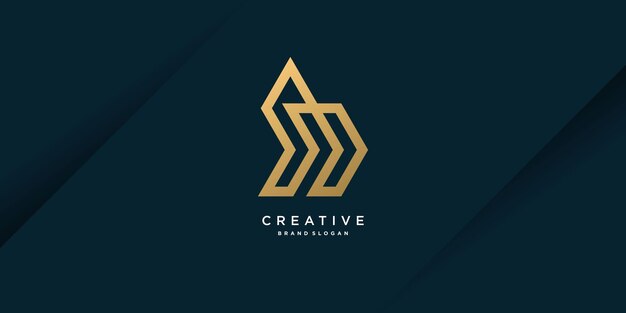 Logotipo creativo dorado con b inicial letra única b premium vector parte 5