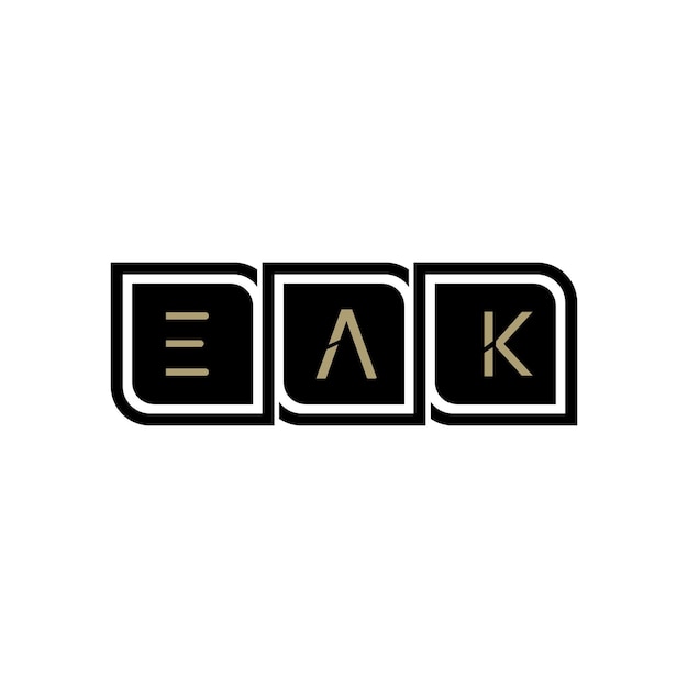 Logotipo creativo de EAK y diseño de íconos
