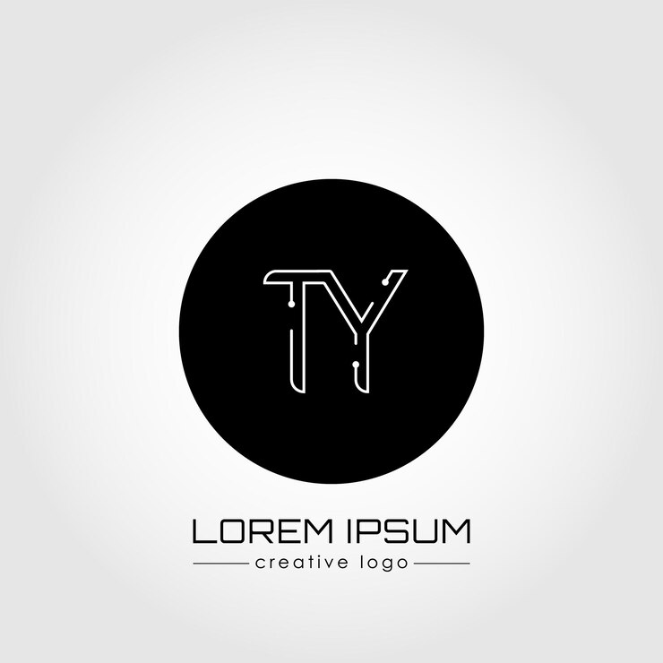 Vector el logotipo creativo es la letra t y y un elemento de diseño de una tarjeta de visita de logotipo signo corporativo o monograma la idea de un diseño temático