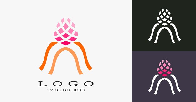 Logotipo creativo de la flor del tulipán Concepto de la flor rosa Adecuado para el spa, el perfume, el salón de la naturaleza, el hotel