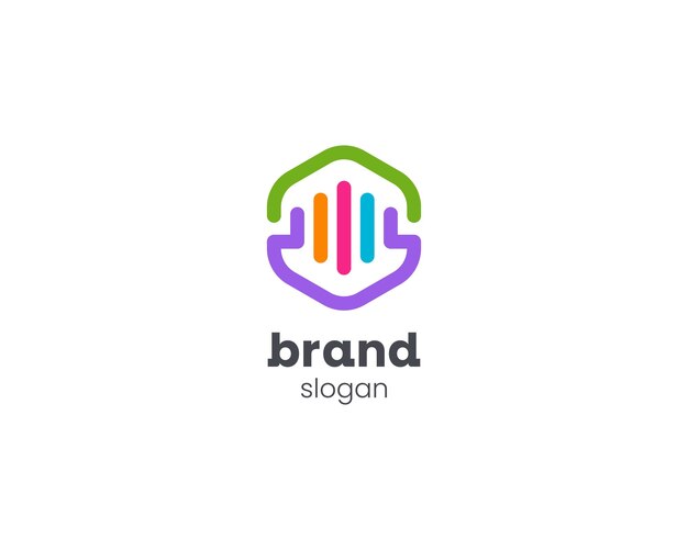 Logotipo creativo de gráfico plano de colores