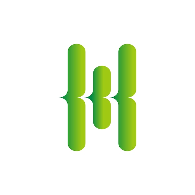 Logotipo creativo H, logotipo inicial limpio simple verde