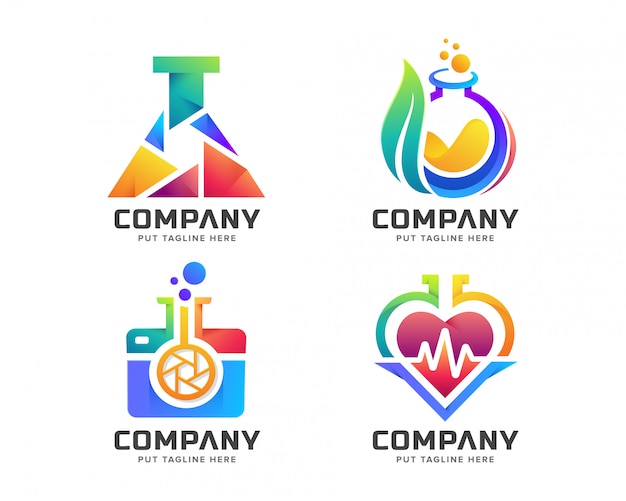 Logotipo creativo de laboratorio colorido para empresa